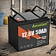 LiFePO4 12V/50Ah Акумулятор Anvolan, BMS для ДБЖ з складними ручками